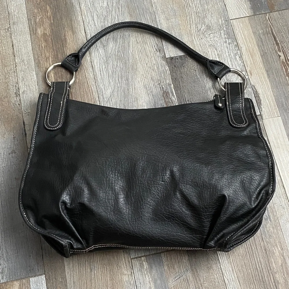 Nine West Black Shoulder Bag with Metallic Details